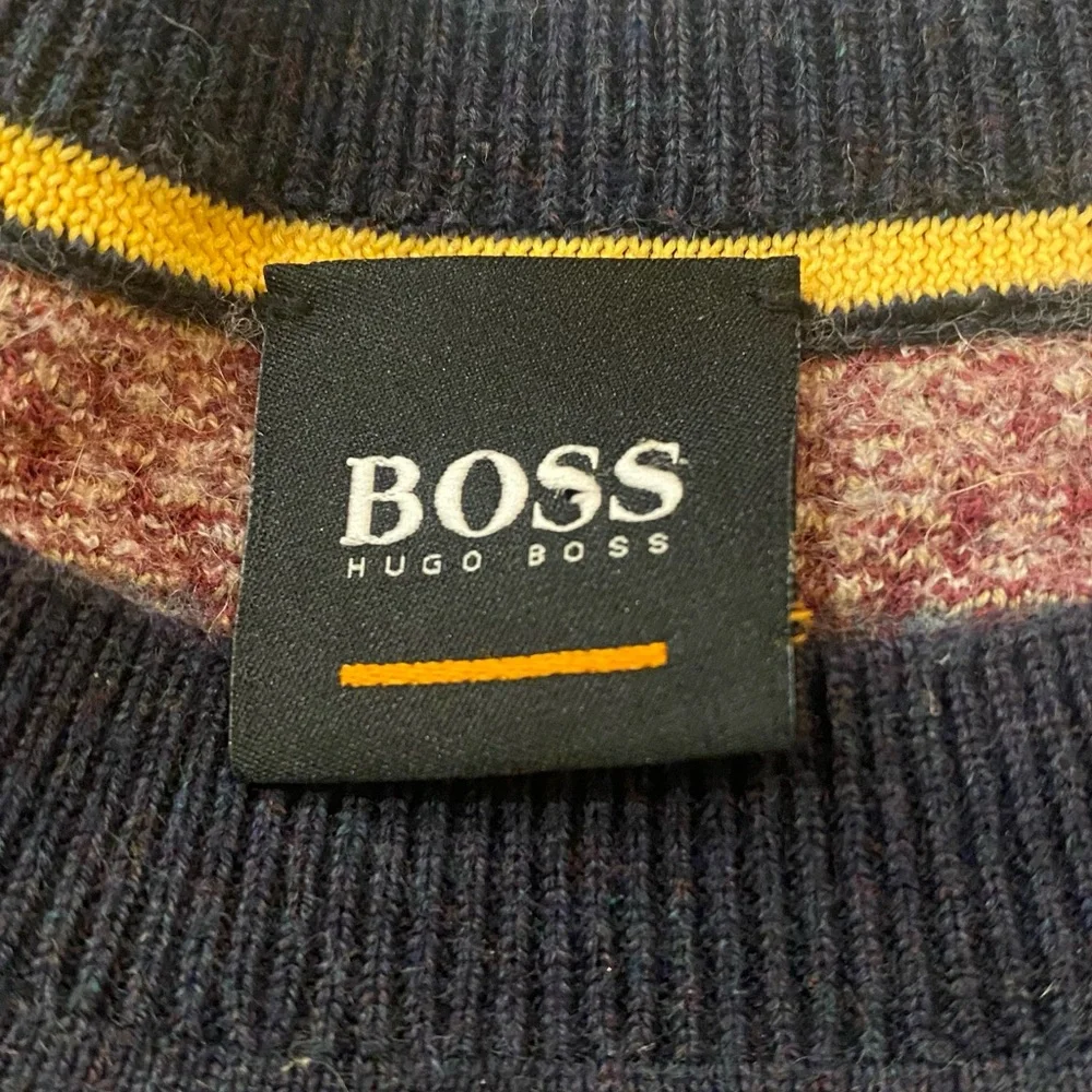 Hugo Boss Multicolor Crew Neck Sweater Size S Wool Blend Alpaca Cotton Fall